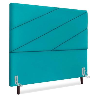 Cabeceira Queen 160 Cm Com Frame Cristal Suede Azul Turquesa Artte Azul Turquesa