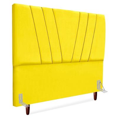 Cabeceira Casal 140 Cm Com Frame Belgica Suede Amarelo Artte Amarelo