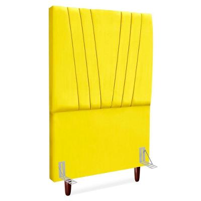 Cabeceira Solteiro 100 Cm Com Frame Belgica Suede Amarelo Artte Amarelo