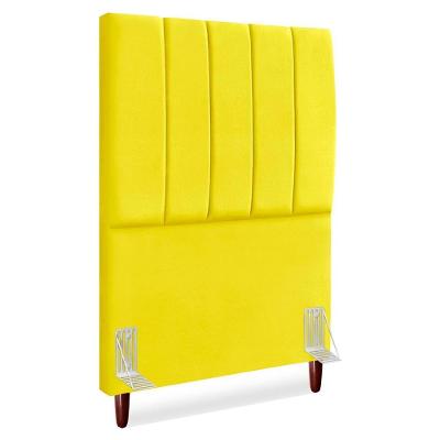 Cabeceira Solteiro 100 Cm Com Frame Carla Suede Amarelo Artte Amarelo