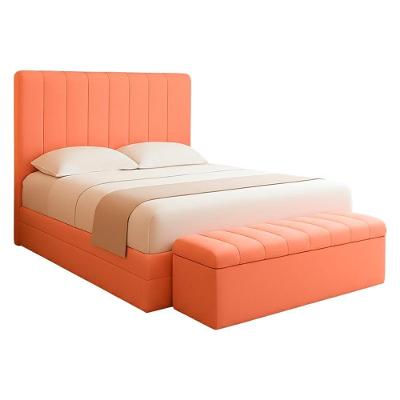 Cabeceira E Recamier Bau Casal 140 Cm Dalia Linho Rose Artte Rose