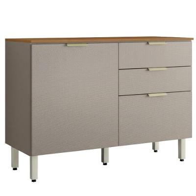 Balcao Com Tampo 2p 2g 120 Cm Alba Amendola Nude Prime Demobile Amendola Nude Prime