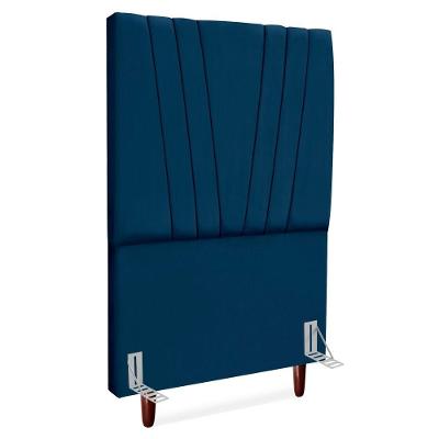 Cabeceira Solteiro 100 Cm Com Frame Belgica Suede Azul Marinho Artte Azul Marinho