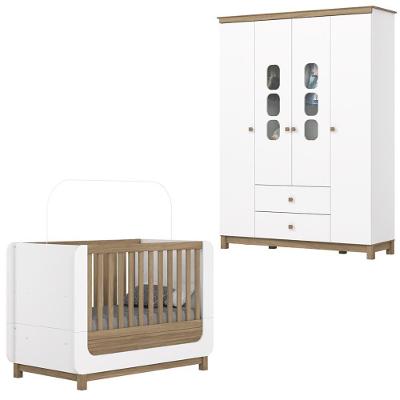 Berco Mini Cama E Guarda Roupa 4 P 2 G Aconchego Branco Jequitiba Hp Henn Branco Jequitiba Hp