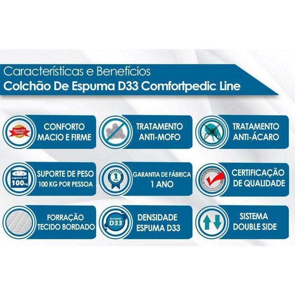 Cama Box Baú c/Auxiliar Solteiro: Colchão Espuma Orthoflex D33 Comfortpedic Line + Base CRC Courano White(88x188) - 6