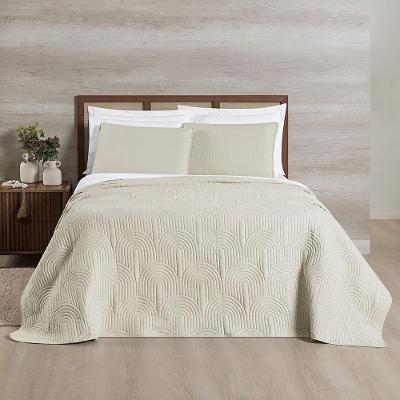 Cobre Leito Arcos 200 Fios King 03 Peças 100% Poliéster - Baunilha