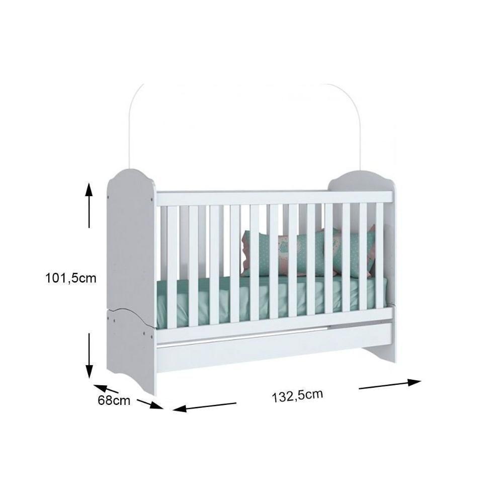 Berço / Mini Cama Infantil Bala de Menta 3 em 1 (2 Un) Rústico/Branco - Henn - 4