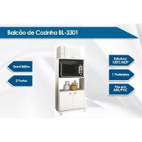 Balcão de Escritório Multiuso BL-3301 c/ 2 Portas e 2 Nichos 60cm Branco - Tecno Mobili - 10