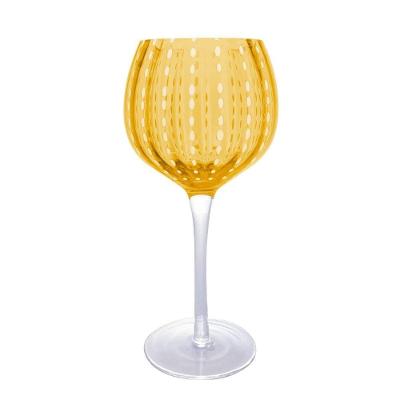 Taça Para Vinho De Vidro Orquídea âmbar 450ml Wolff