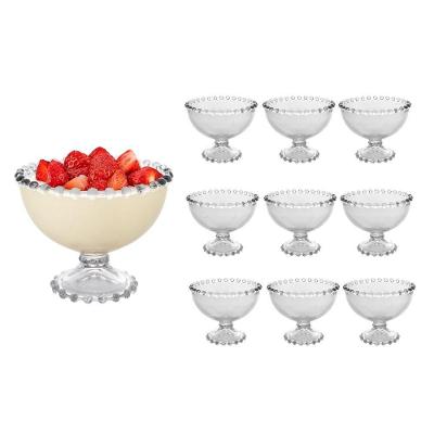 Jogo 10 Taça De Sobremesa Cristal Pearl Bolinha Wolff 200ml