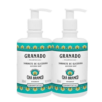 Kit 2 Sabonete Líquido Granado Chá Branco Mãos E Corpo Terrapeutics 300ml