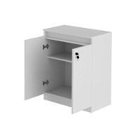 Balcão de Escritório ME4149 c/ 2 Portas c/ Chave Nogal - Tecno Mobili - 1