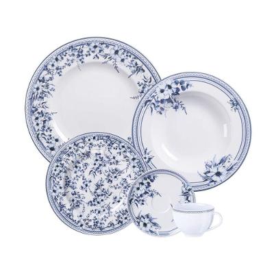 Aparelho De Jantar Tramontina Azzura Em Porcelana Decorada 20 Peças Tramontina