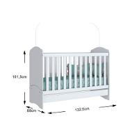 Berço Infantil Bala de Menta 3 em 1 (2 Un) Rústico/Branco - Henn - 5