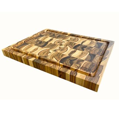 Tábua De Corte Para Churrasco Invertida Teca 40x30cm