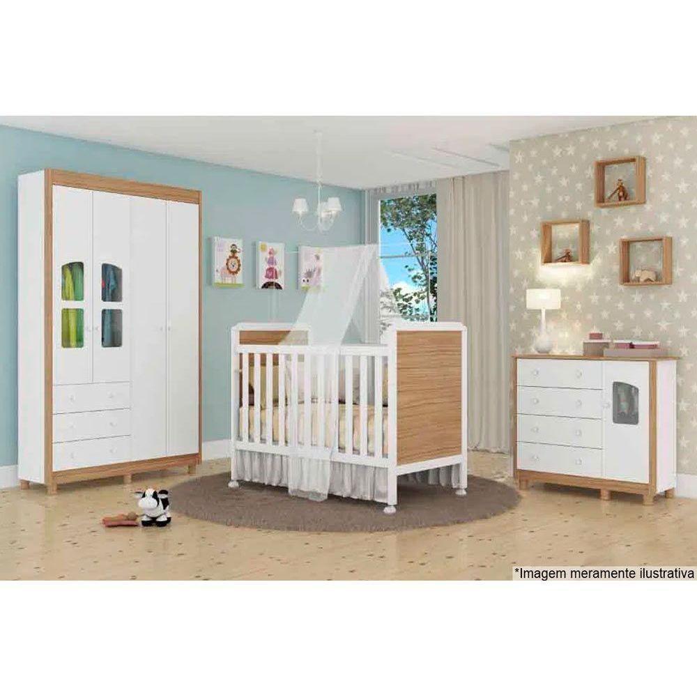 Berço / Mini Cama Infantil Cloe 2 em 1 Branco - Peroba - 2