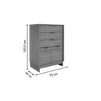 Cômoda Casal 1112 c/ 2 Portas e 3 Gavetas Legno - Carraro - 2