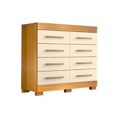 Cômoda Bebê Nalu 8 Gavetas MDF com Puxadores Plástico Off White Nature