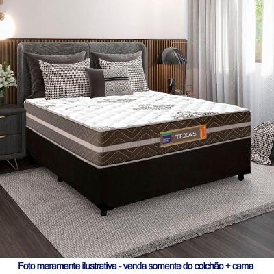 Cama Box Casal Suede + Colchão Molas Ensacadas Texas Prime Colchões 138x188x64cm Preto