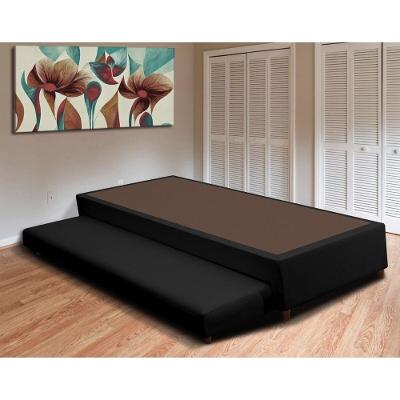 Base Box Com Cama Auxiliar Solteiro 88x188x32 Luana Multimóveis Cr35383 Preto