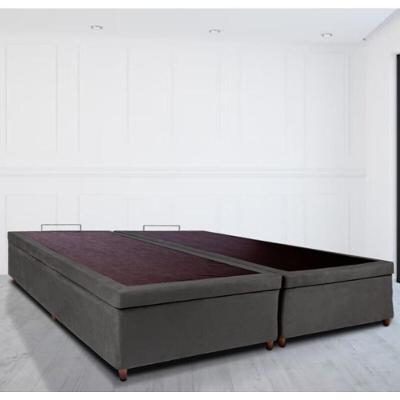 Base Box Baú Bipartido Queen 158x198x46cm Luana Multimóveis Cr35382 Cinza
