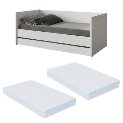 Bicama Solteiro Com Colchões Inclusos E Encosto Multimóveis Cr40125 Branco