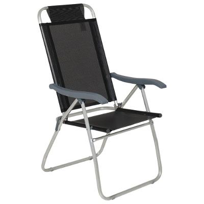 Cadeira De Praia Reclinável Prosa Bel Preta Alumínio