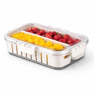 Pote Organizador Hermético Geladeira 2 Divisões Escorredor