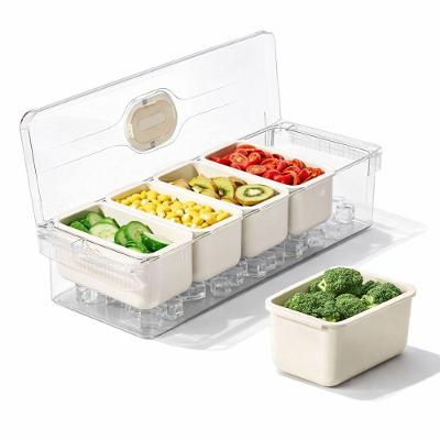 Pote Organizador Hermético Geladeira 5 Divisões Escorredor