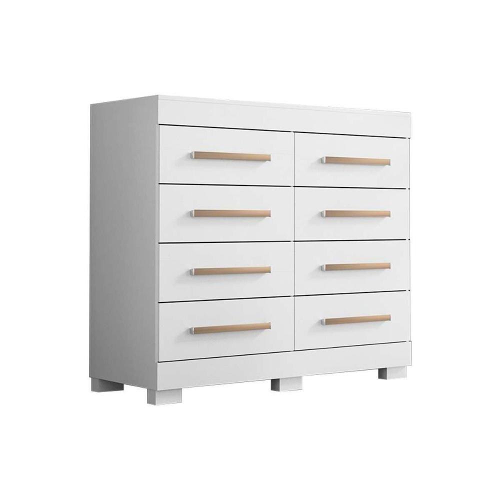 Cômoda Casal Nalu c/ 8 Gavetas Branco - ACP - 1