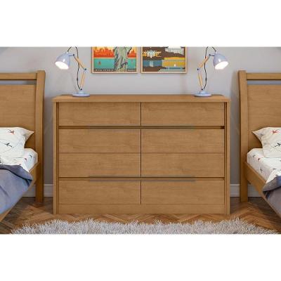 Cômoda Urban 8 Gavetas em MDF com Puxador Metálico Branco para Quarto