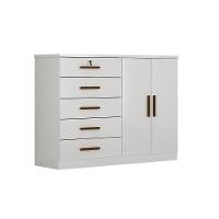 Cômoda Casal Space c/ 2 Portas e 5 Gavetas Branco - Novo Horizonte - 1