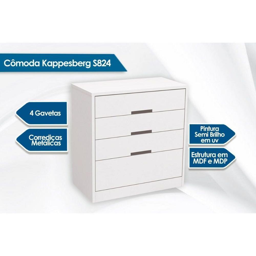 Cômoda Casal S824 4 Gavetas Freijó - Kappesberg - 2