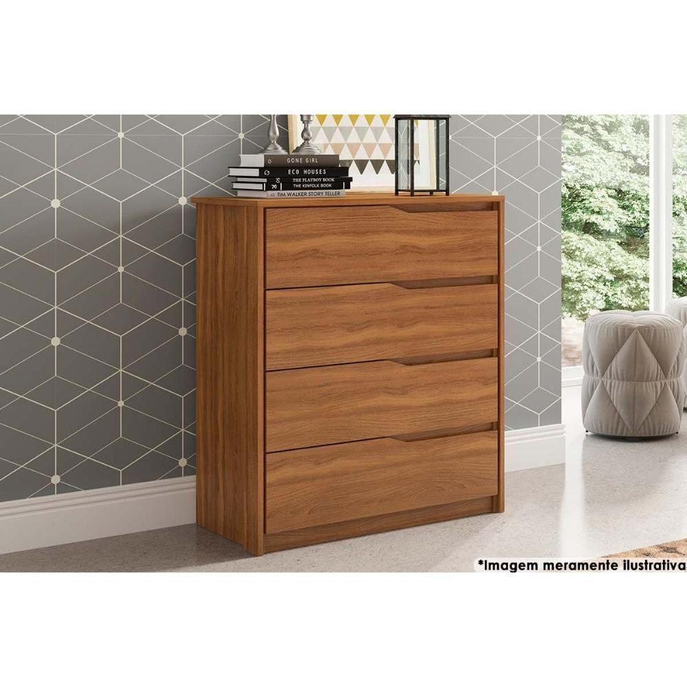 Cômoda de Quarto Atria 4 Gavetas Amêndola Touch - Demóbile - 2