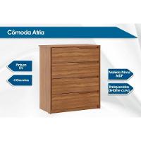 Cômoda de Quarto Atria 4 Gavetas Amêndola Touch - Demóbile - 5