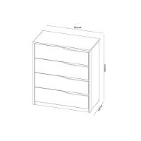 Cômoda de Quarto Atria 4 Gavetas Amêndola Touch - Demóbile - 9