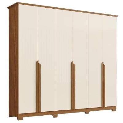 Guarda Roupa Casal 6 Portas 235 Cm Andreas Nature Off White Henn Nature Off White