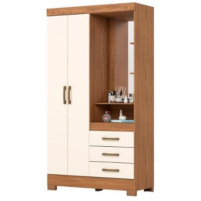 Guarda Roupa 2 Portas Com Espelho 200x110 Cm Briz Nature Off White Nature Off White