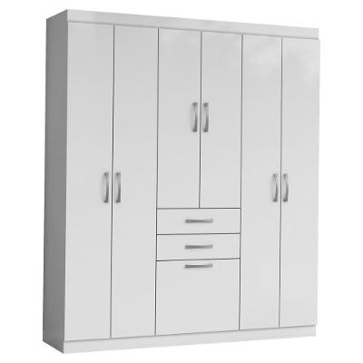 Guarda Roupa Casal 7 Portas 156 Cm Cancun Branco Armoveis Branco