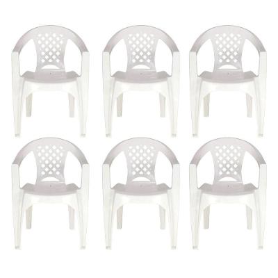 Kit 6 Cadeiras Tramontina Iguape Polipropileno Empilháveis Branco