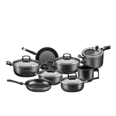 Conjunto De Panelas Safira 7 Peças Com Panela De Pressão Grafite