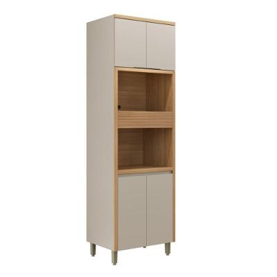 Torre Quente 5 Portas Allure Linea Brasil 70cm Mdf Jequitiba/gris Fosco