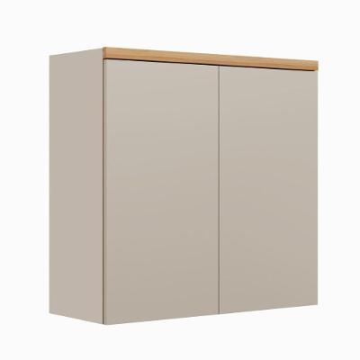 Armário Aéreo 2 Portas Allure Linea Brasil 80cm Mdf Jequitiba/gris Fosco