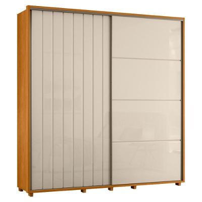 Guarda Roupa Casal Monet 2 Portas Deslizante 230 Cm Cinamomo Off White Madetec Cinamomo Off White
