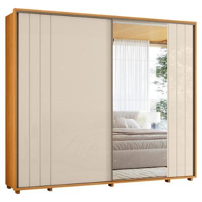 Guarda Roupa Casal Dali 2 Portas Deslizante Com Espelho 278 Cm Cinamomo Off White Madetec Cinamomo Off White