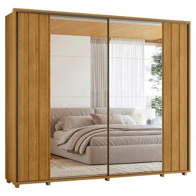 Guarda Roupa Casal 2 Portas Deslizante Com Espelhos Dali 278 Cm Cumaru Madetec Cumaru