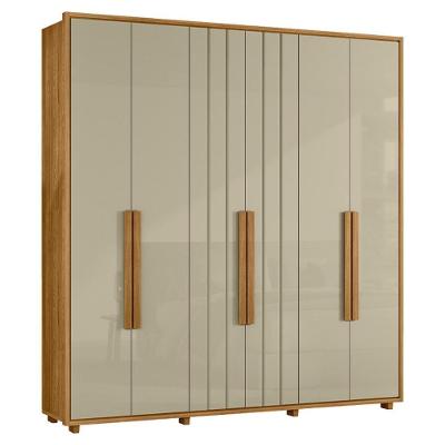 Guarda Roupa Casal Veronese 6 Portas 230 Cm Cumaru Opala Madetec Cumaru Opala
