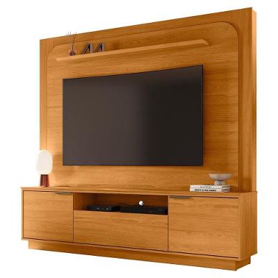 Painel Home Theater Nilo Para Tv 75 Pol 2 Portas 200 Cm Cinamomo Madetec Cinamomo