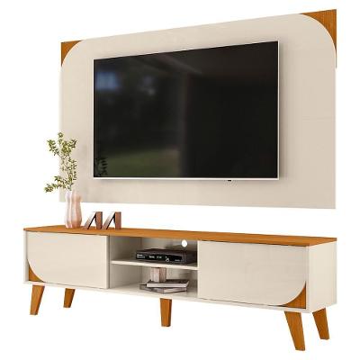 Rack Bancada Com Painel Para Tv 65 Pol 2 Portas Duna 182 Cm Cinamomo Off White Madetec Cinamomo Off White