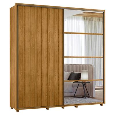 Guarda Roupa Casal Monet 2 Portas Deslizante Com Espelho 230 Cm Cumaru Madetec Cumaru